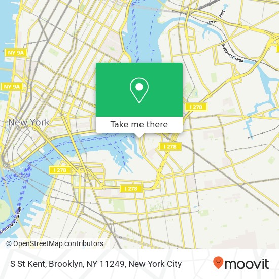Mapa de S St Kent, Brooklyn, NY 11249