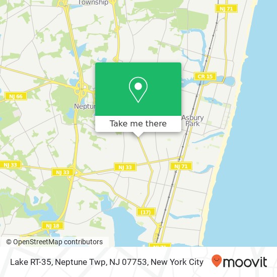 Lake RT-35, Neptune Twp, NJ 07753 map