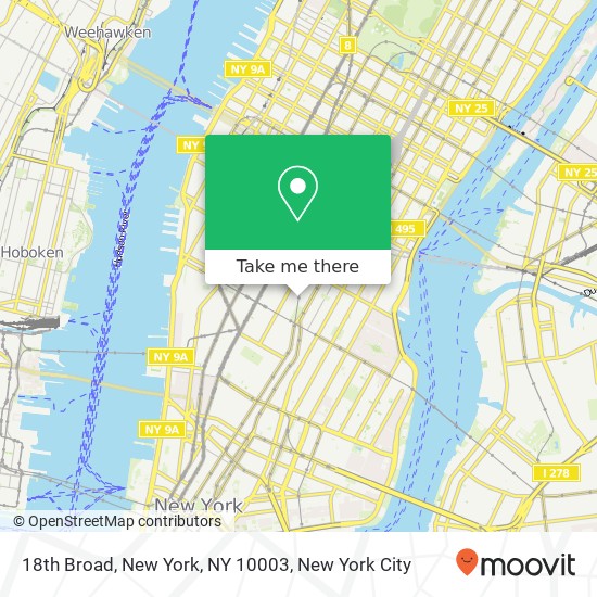 18th Broad, New York, NY 10003 map