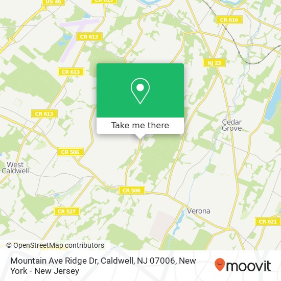 Mountain Ave Ridge Dr, Caldwell, NJ 07006 map