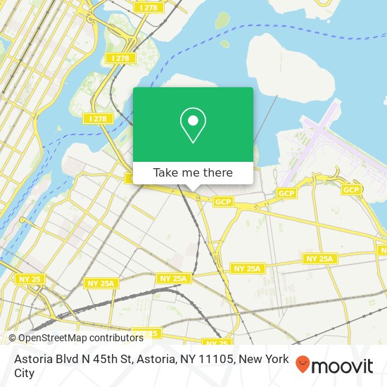 Mapa de Astoria Blvd N 45th St, Astoria, NY 11105