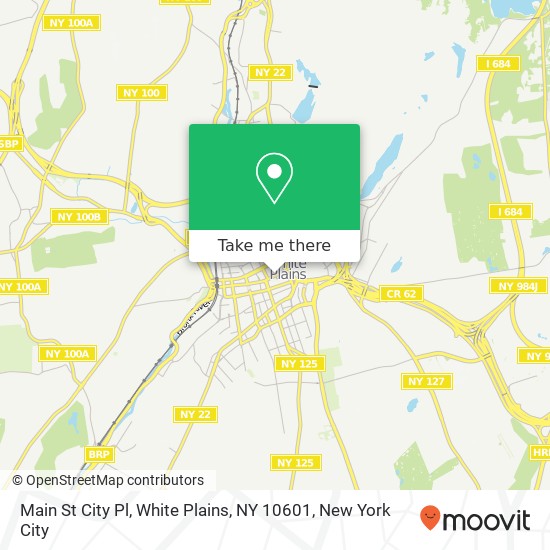 Main St City Pl, White Plains, NY 10601 map