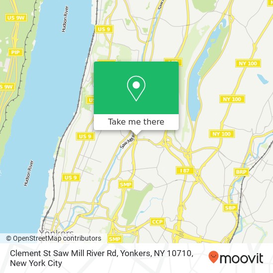 Clement St Saw Mill River Rd, Yonkers, NY 10710 map
