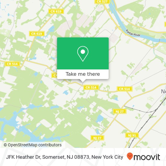 Mapa de JFK Heather Dr, Somerset, NJ 08873