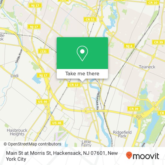 Mapa de Main St at Morris St, Hackensack, NJ 07601