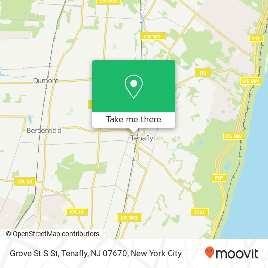 Mapa de Grove St S St, Tenafly, NJ 07670