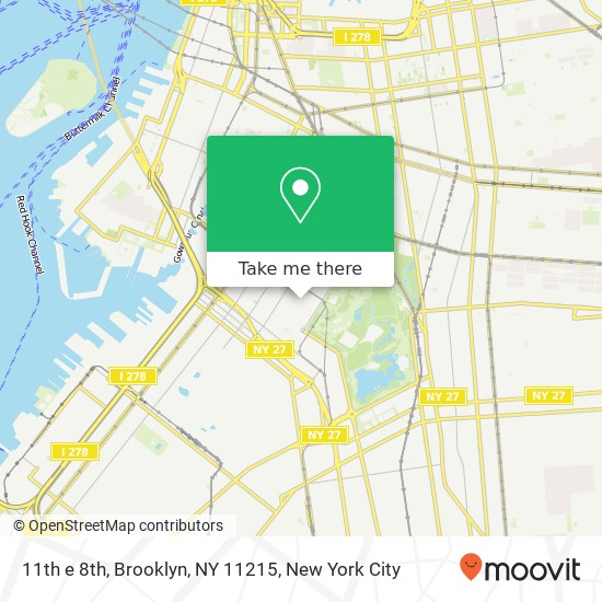 Mapa de 11th e 8th, Brooklyn, NY 11215