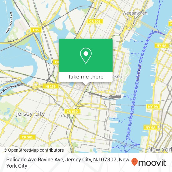 Palisade Ave Ravine Ave, Jersey City, NJ 07307 map