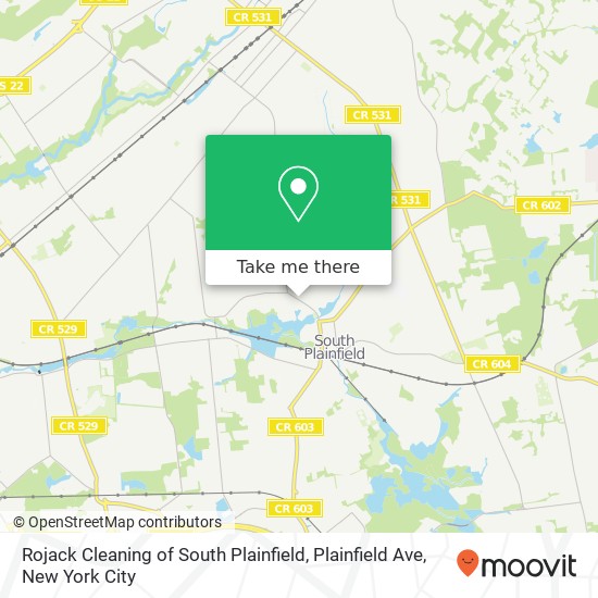 Rojack Cleaning of South Plainfield, Plainfield Ave map