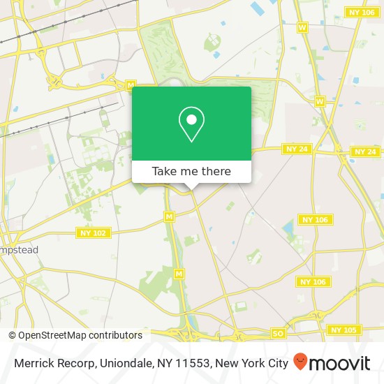 Mapa de Merrick Recorp, Uniondale, NY 11553