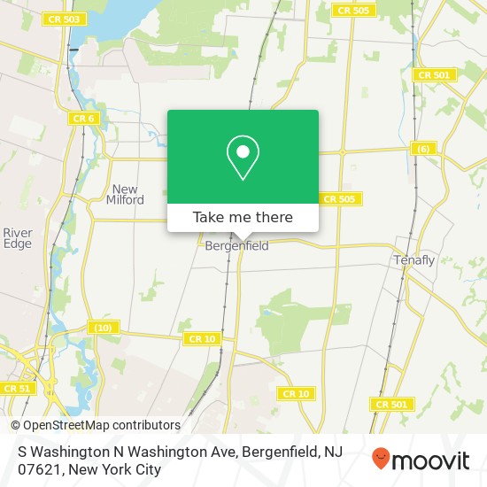 Mapa de S Washington N Washington Ave, Bergenfield, NJ 07621