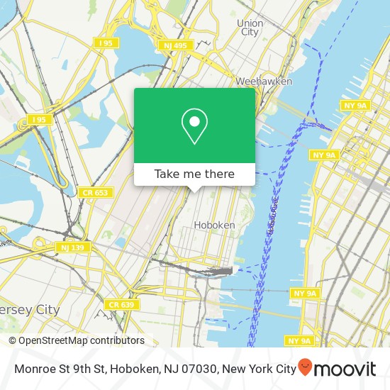 Monroe St 9th St, Hoboken, NJ 07030 map