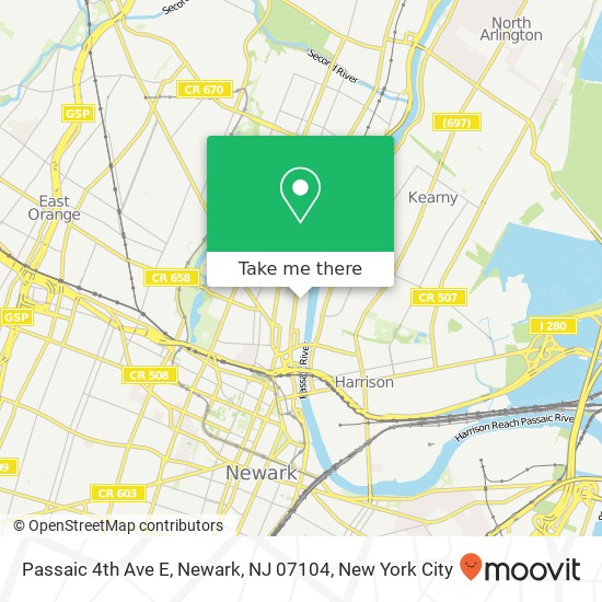 Passaic 4th Ave E, Newark, NJ 07104 map
