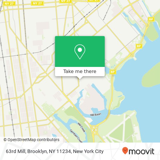 Mapa de 63rd Mill, Brooklyn, NY 11234