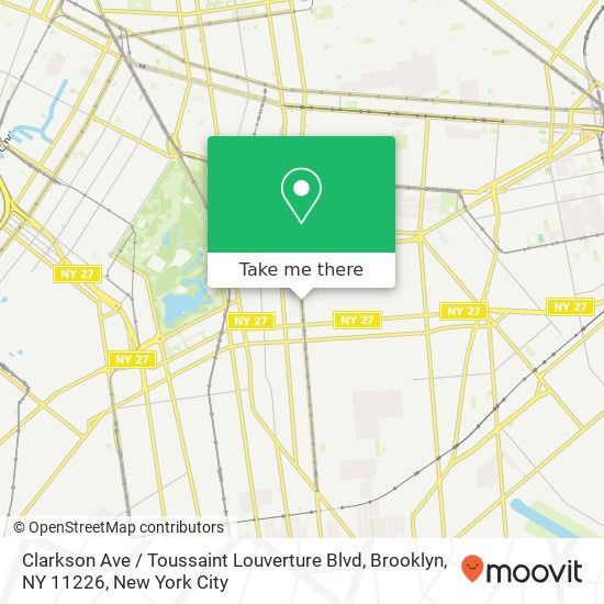 Mapa de Clarkson Ave / Toussaint Louverture Blvd, Brooklyn, NY 11226