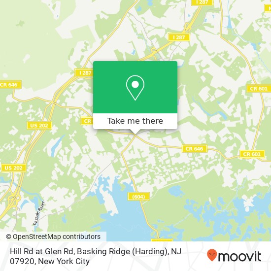 Mapa de Hill Rd at Glen Rd, Basking Ridge (Harding), NJ 07920