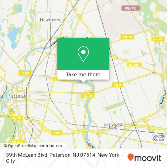 Mapa de 39th McLean Blvd, Paterson, NJ 07514