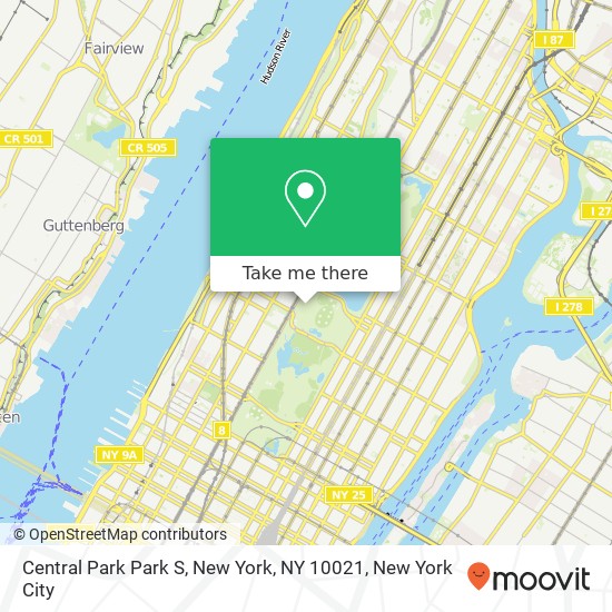 Central Park Park S, New York, NY 10021 map