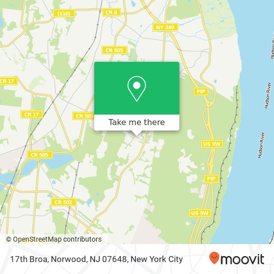 Mapa de 17th Broa, Norwood, NJ 07648