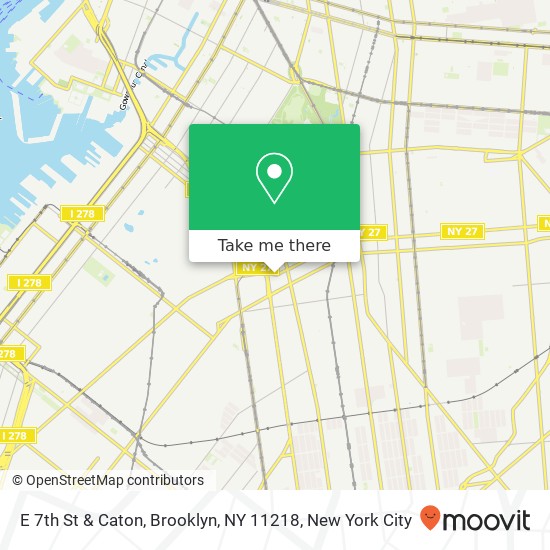 E 7th St & Caton, Brooklyn, NY 11218 map