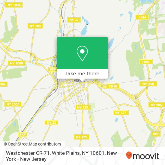 Westchester CR-71, White Plains, NY 10601 map