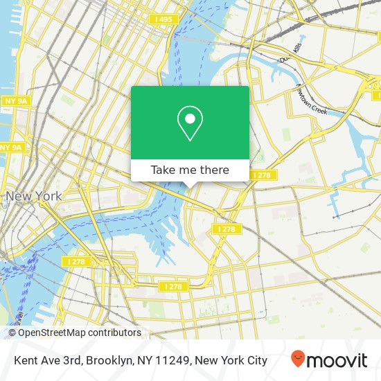 Mapa de Kent Ave 3rd, Brooklyn, NY 11249
