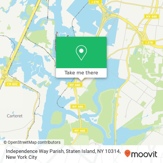 Mapa de Independence Way Parish, Staten Island, NY 10314