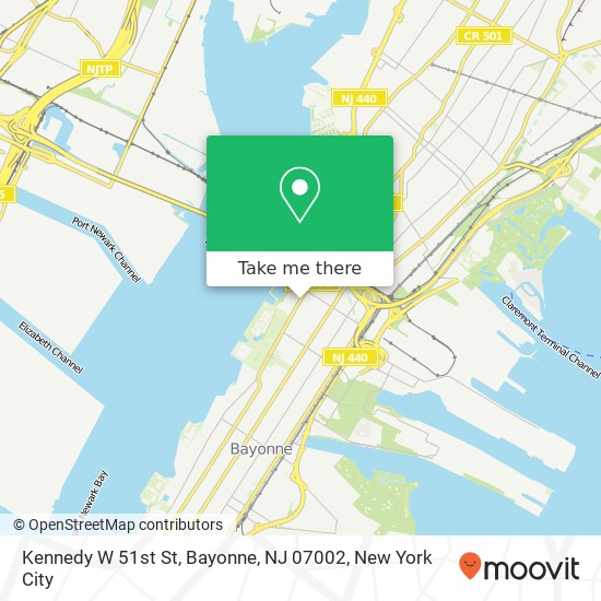 Mapa de Kennedy W 51st St, Bayonne, NJ 07002