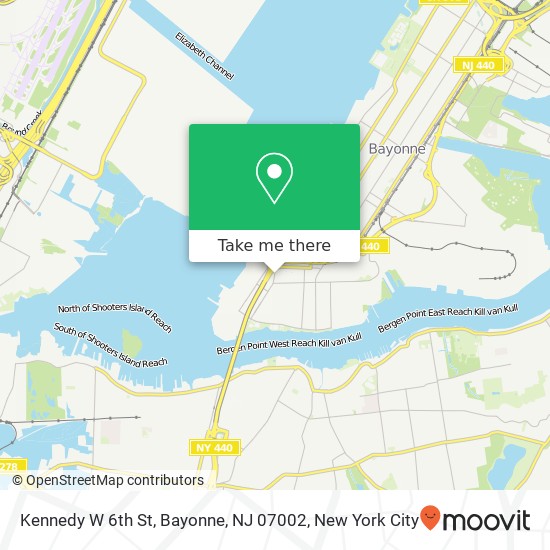 Mapa de Kennedy W 6th St, Bayonne, NJ 07002