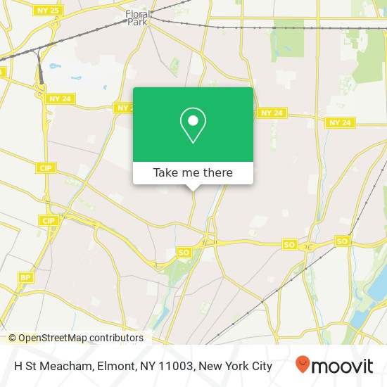 Mapa de H St Meacham, Elmont, NY 11003