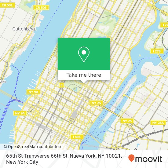 Mapa de 65th St Transverse 66th St, Nueva York, NY 10021
