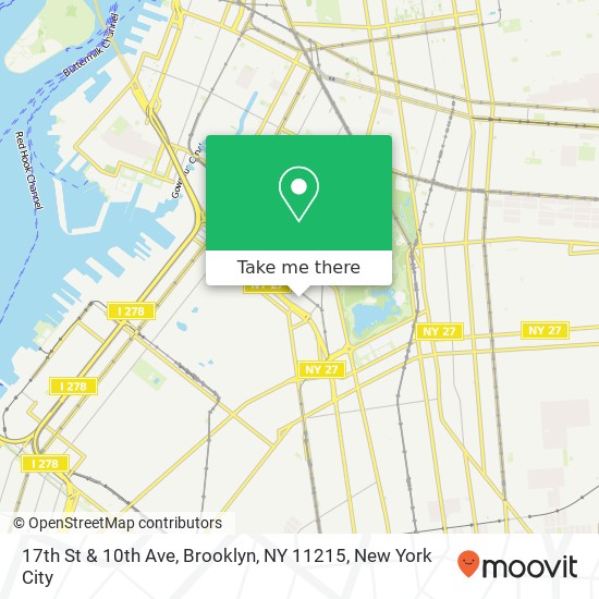 Mapa de 17th St & 10th Ave, Brooklyn, NY 11215
