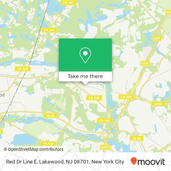 Red Dr Line E, Lakewood, NJ 08701 map