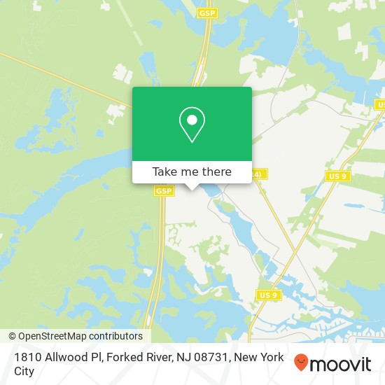 Mapa de 1810 Allwood Pl, Forked River, NJ 08731