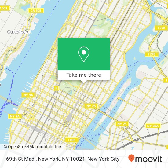 Mapa de 69th St Madi, New York, NY 10021