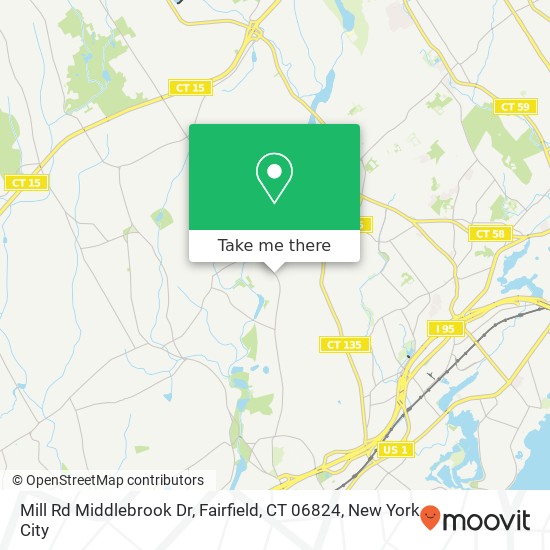 Mill Rd Middlebrook Dr, Fairfield, CT 06824 map