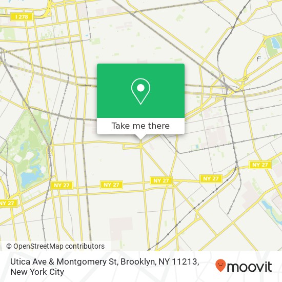 Mapa de Utica Ave & Montgomery St, Brooklyn, NY 11213