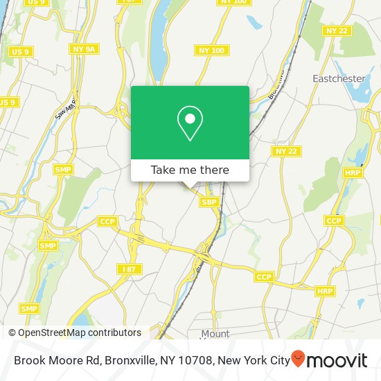 Mapa de Brook Moore Rd, Bronxville, NY 10708