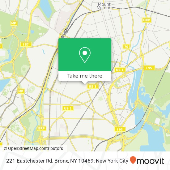Mapa de 221 Eastchester Rd, Bronx, NY 10469