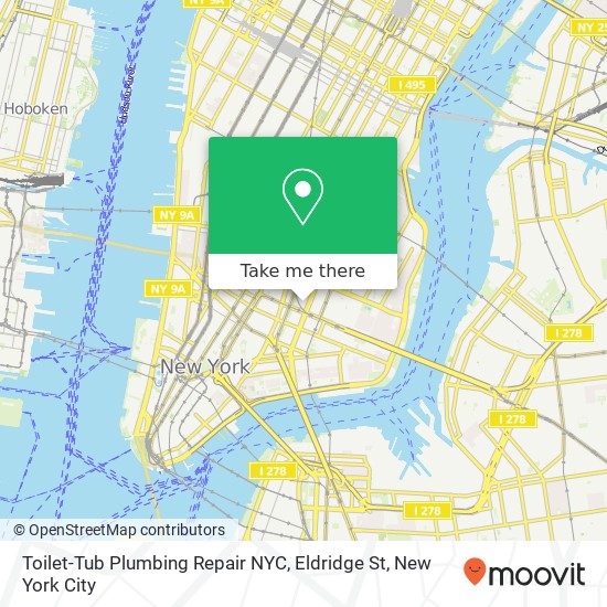 Toilet-Tub Plumbing Repair NYC, Eldridge St map