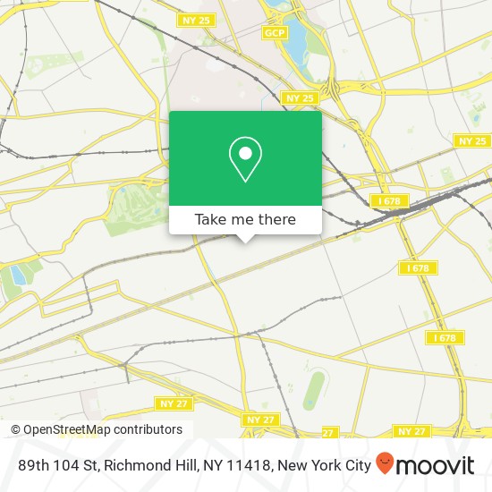 89th 104 St, Richmond Hill, NY 11418 map