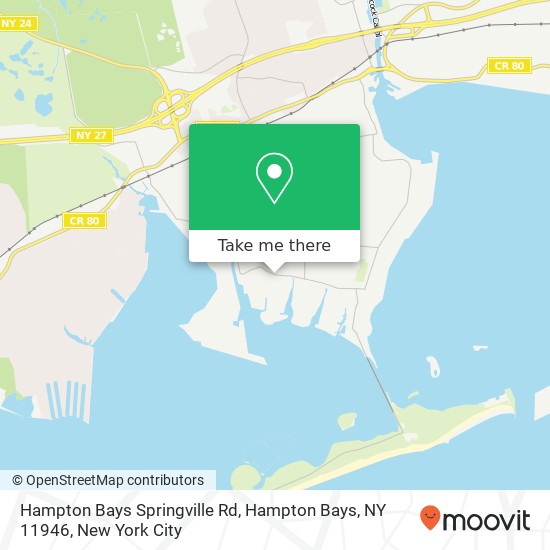 Mapa de Hampton Bays Springville Rd, Hampton Bays, NY 11946