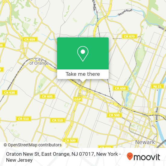 Oraton New St, East Orange, NJ 07017 map