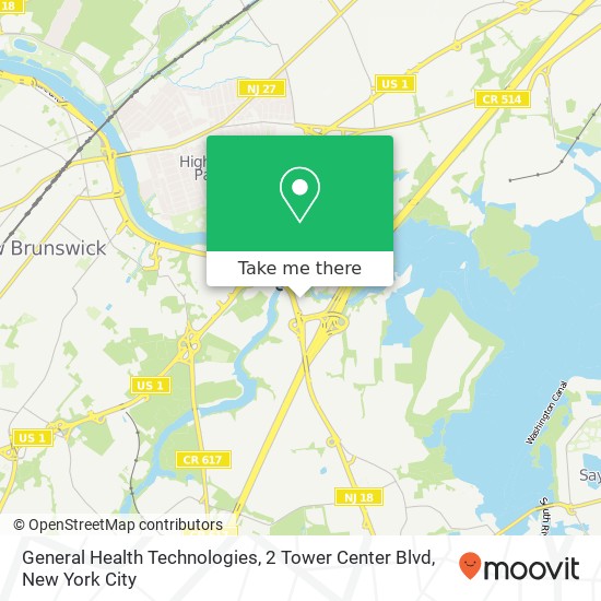 Mapa de General Health Technologies, 2 Tower Center Blvd
