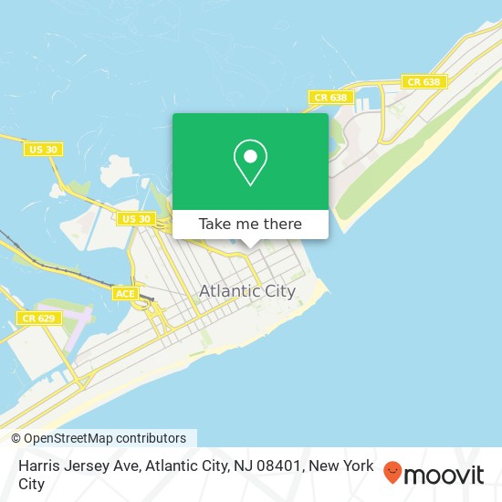 Mapa de Harris Jersey Ave, Atlantic City, NJ 08401