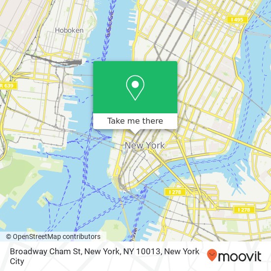 Broadway Cham St, New York, NY 10013 map