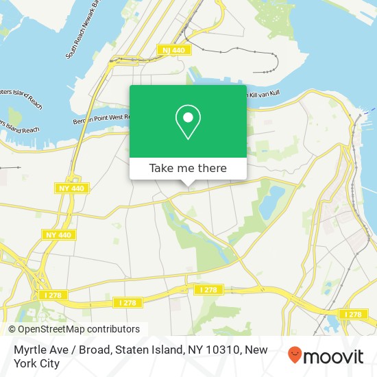 Mapa de Myrtle Ave / Broad, Staten Island, NY 10310