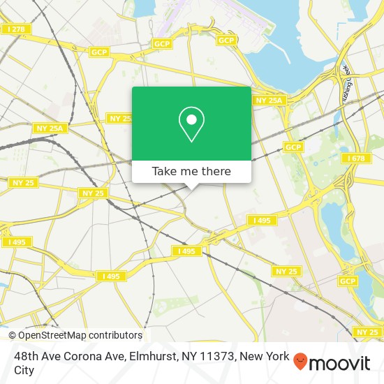 48th Ave Corona Ave, Elmhurst, NY 11373 map
