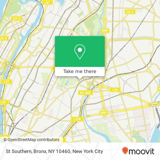 Mapa de St Southern, Bronx, NY 10460