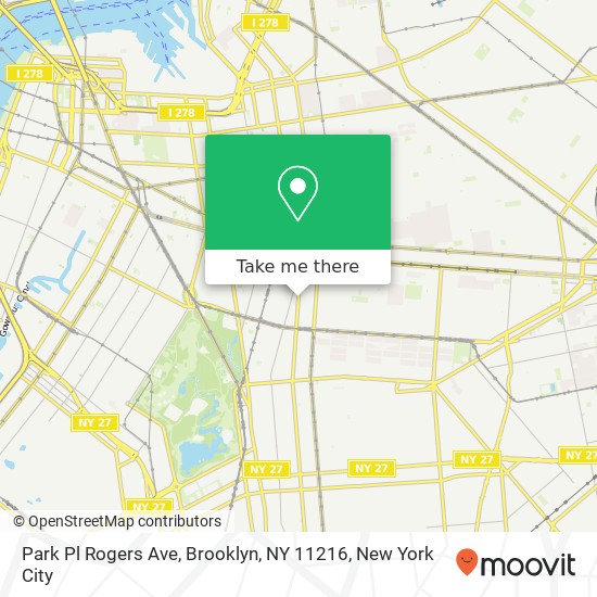 Mapa de Park Pl Rogers Ave, Brooklyn, NY 11216